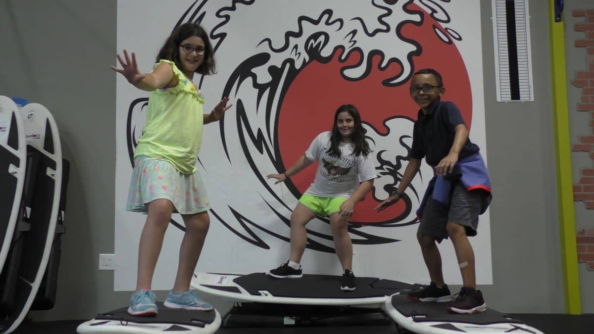 surfing exercise at Fitwize kids gym