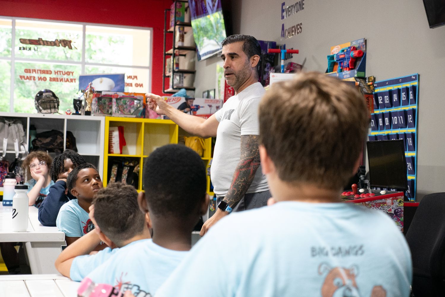 STEAM instructor with class